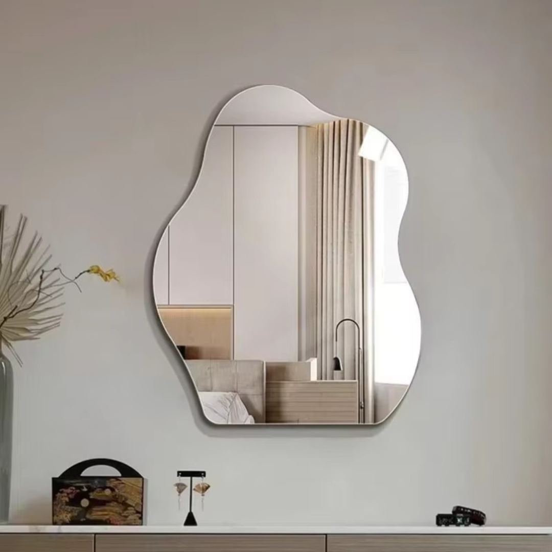 Bruchsicherer Acryl-Wandspiegel in Wolkenform – Dekorativer Spiegelaufkleber für Badezimmer und Wohnzimmer