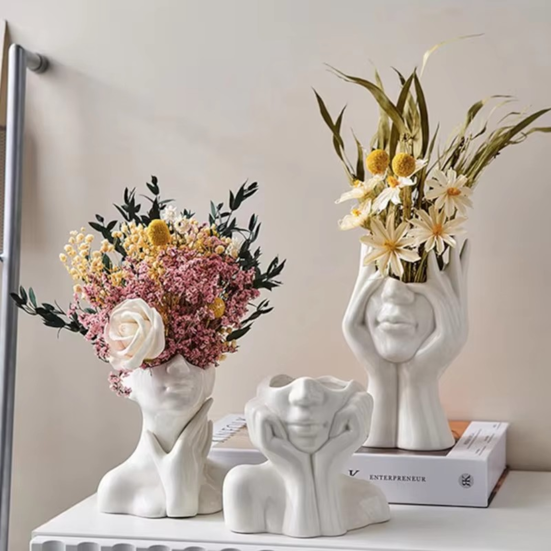 Keramik-Vase im Nordic Design – Künstlerische Blumenvase in Form eines Frauenkörpers für stilvolle Wohnraumdekoration